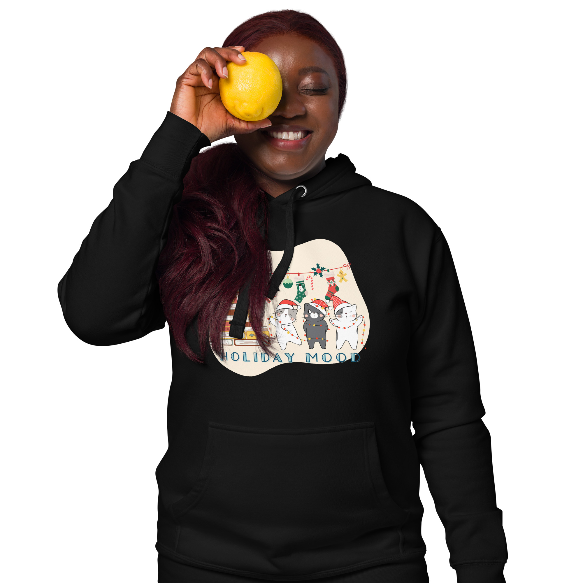 Unisex Hoodie: Holiday Mood Cats